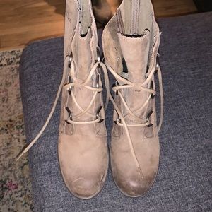 Sorel Lace Up Wedge Booties